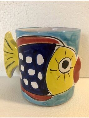 La Musa Kissing Fish Hand-Painted Fish Ceramic 3D Mug
